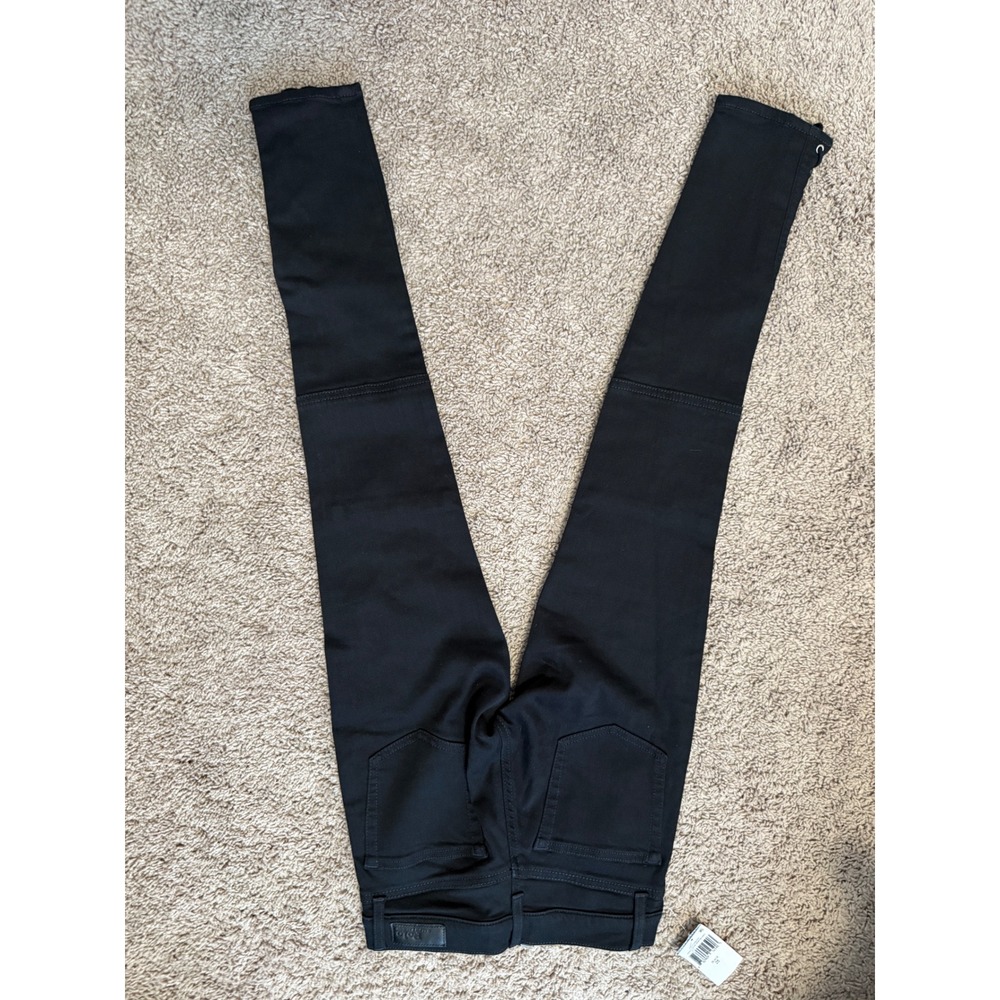 Polo Ralph Lauren Lace-Up Tompkins Super Skinny Jeans Black Denim Pants Size‎ 25 - Picture 9 of 11